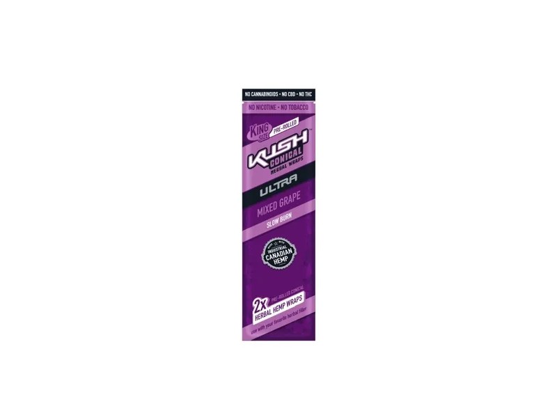 Kush Conical Herbal Wraps - GRAPE - 2 Unidades